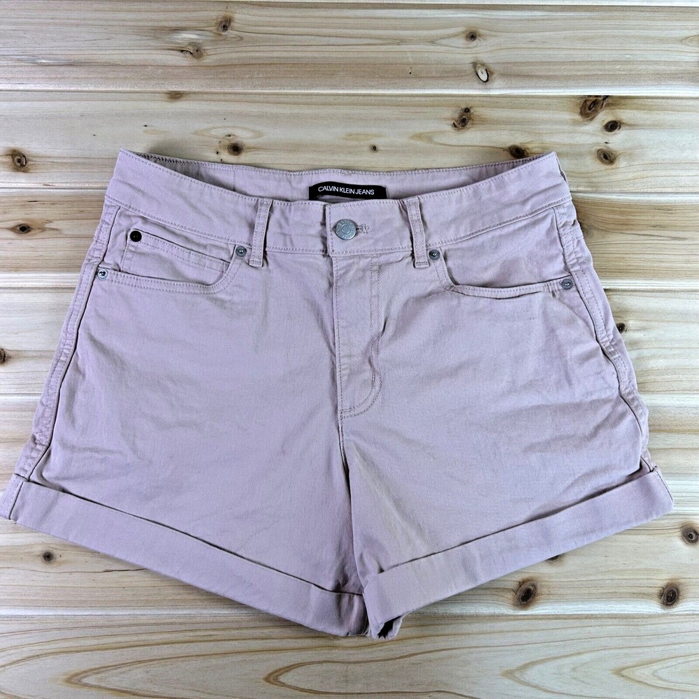 Calvin Klein Shorts Womens 6 Pink Mid-Rise Denim Jean Shorts